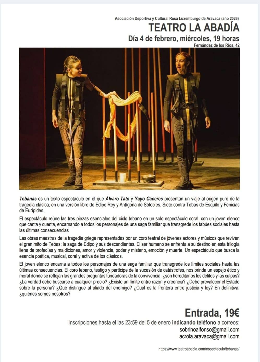 Tebanas, en el Teatro La Abadía