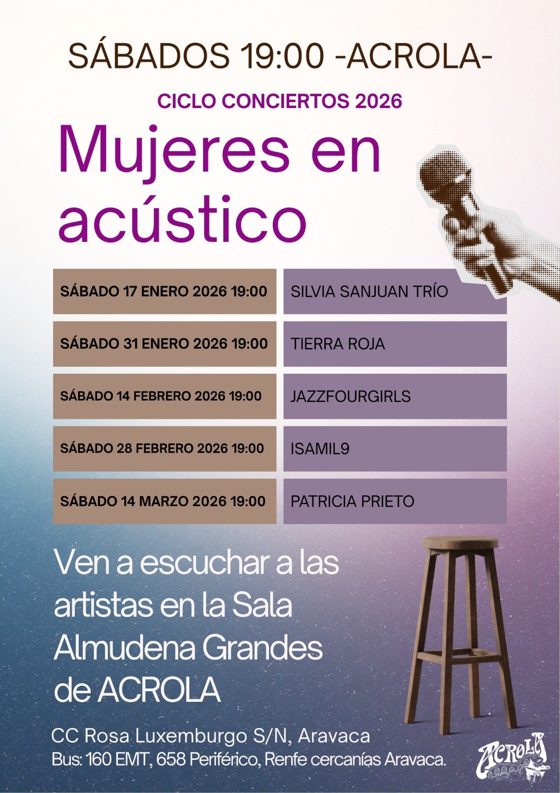 Mujeres en acústico, ciclo de conciertos 2026